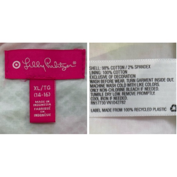 Lilly Pulitzer Sleeveless Dress Flamingo Pink Green Size XL 14-16 - Picture 11 of 17